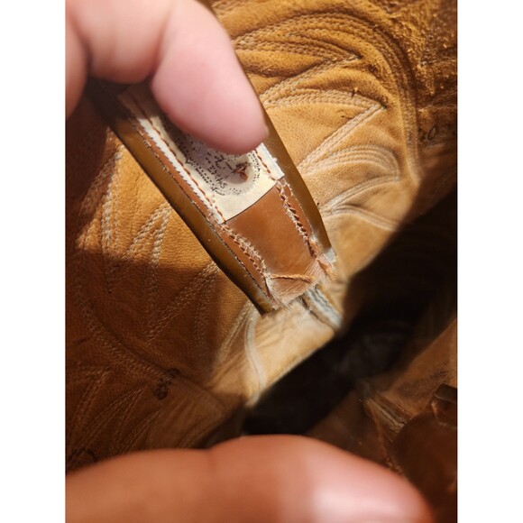 Nocona Boots Women's Cognac Brown Lizard Leather Western Boots Size 8.5 - Picture 11 of 12